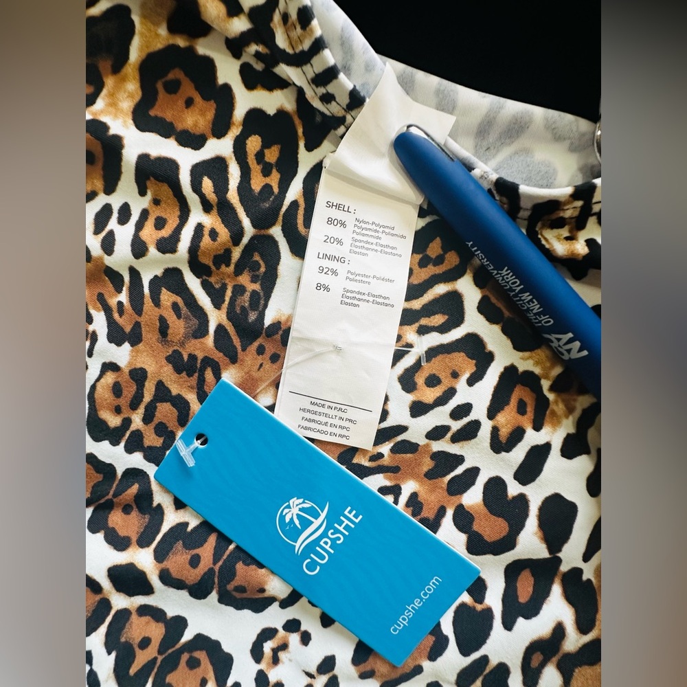 NWT Leopard Pring Tankini / Tummy Control Supportive Swim Top / Size Medium - Picture 9 of 12